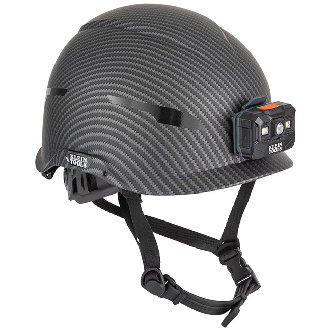 Klein Tools Premium KARBN Non-Vented Class E Safety Helmet with Headlamp from GME Supply