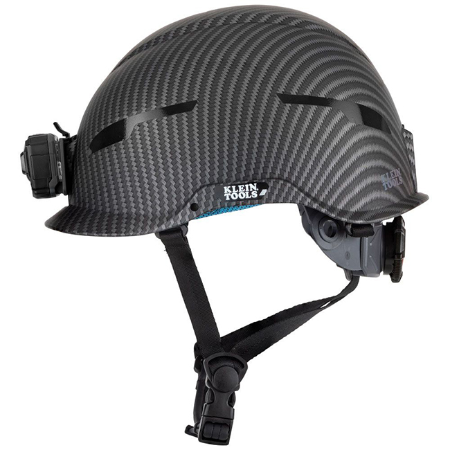 Klein Tools Premium KARBN Non-Vented Class E Safety Helmet with Headlamp from GME Supply