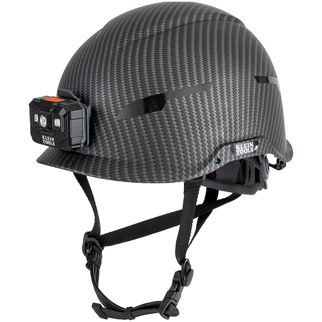 Klein Tools Premium KARBN Non-Vented Class E Safety Helmet with Headlamp from GME Supply