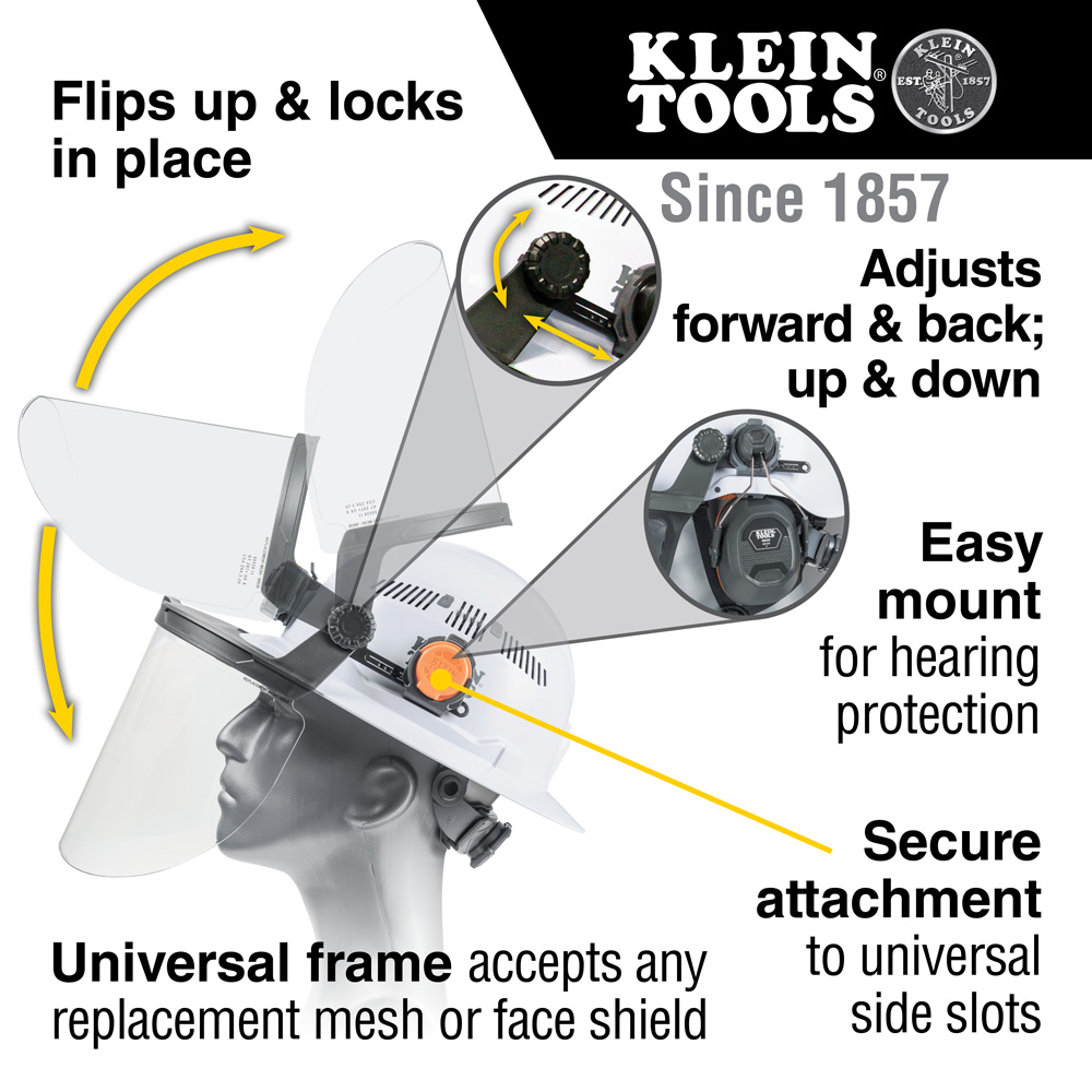 Klein Tools Face Shield for Full Brim Hard Hat from GME Supply
