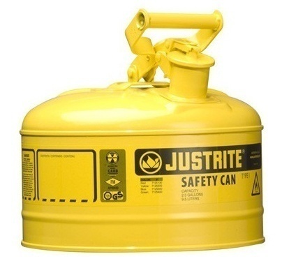 Justrite Type 1 Galvanized Steel Safety Can - 2.5 Gallon from GME Supply