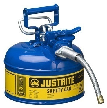 Justrite Type 2 AccuFlow Steel Safety Can 5/8 Inch - 1 Gal from GME Supply