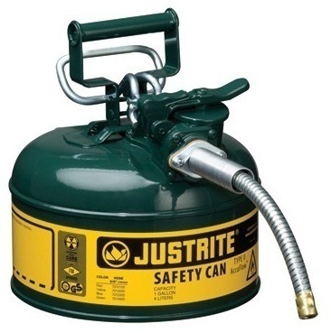 Justrite Type 2 AccuFlow Steel Safety Can 5/8 Inch - 1 Gal from GME Supply