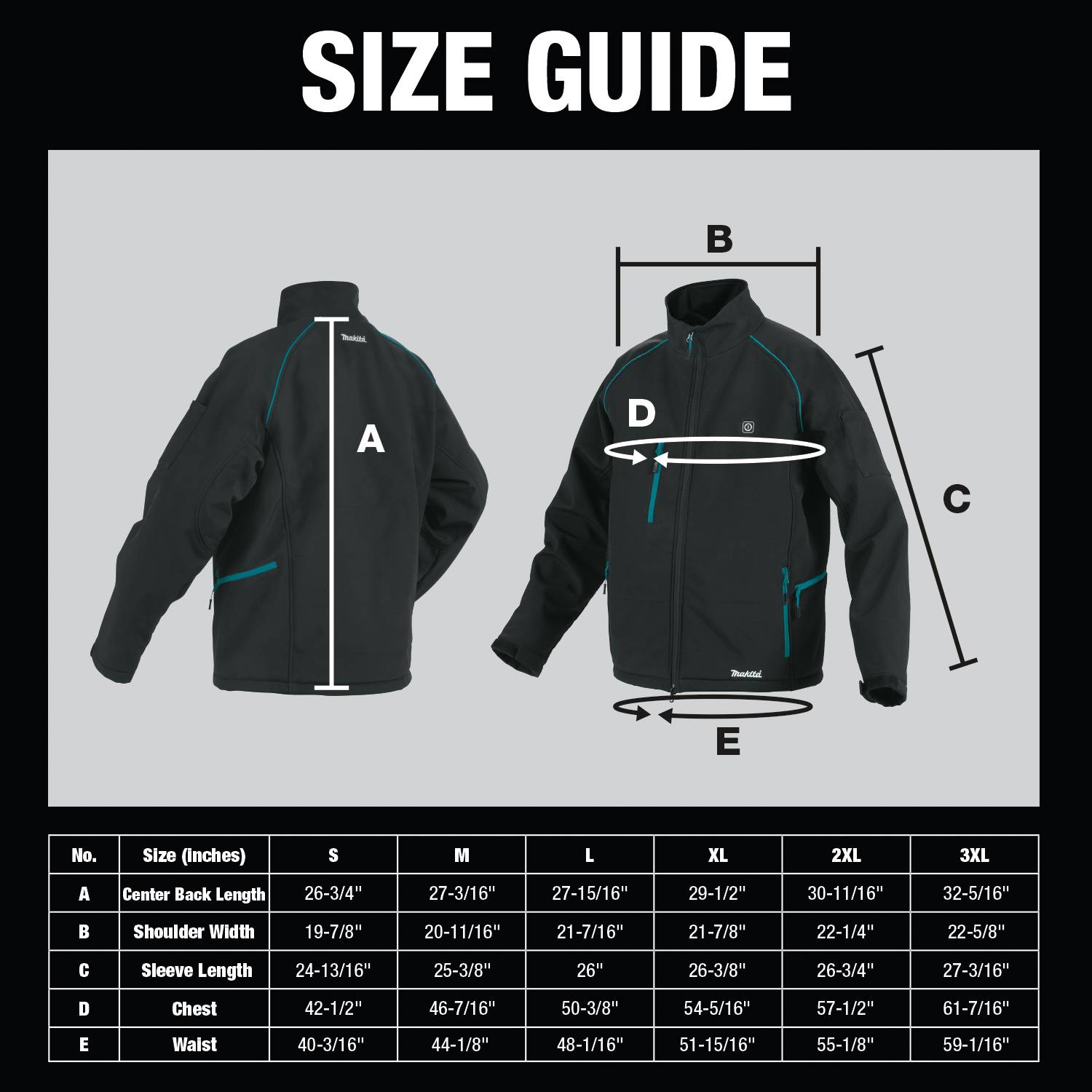 Makita 18V LXT Lithium-Ion Cordless Heated Jacket (Jacket Only) from GME Supply