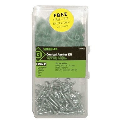 Greenlee Anchor and Screw 10 x 1 Kit (100 pk) from GME Supply