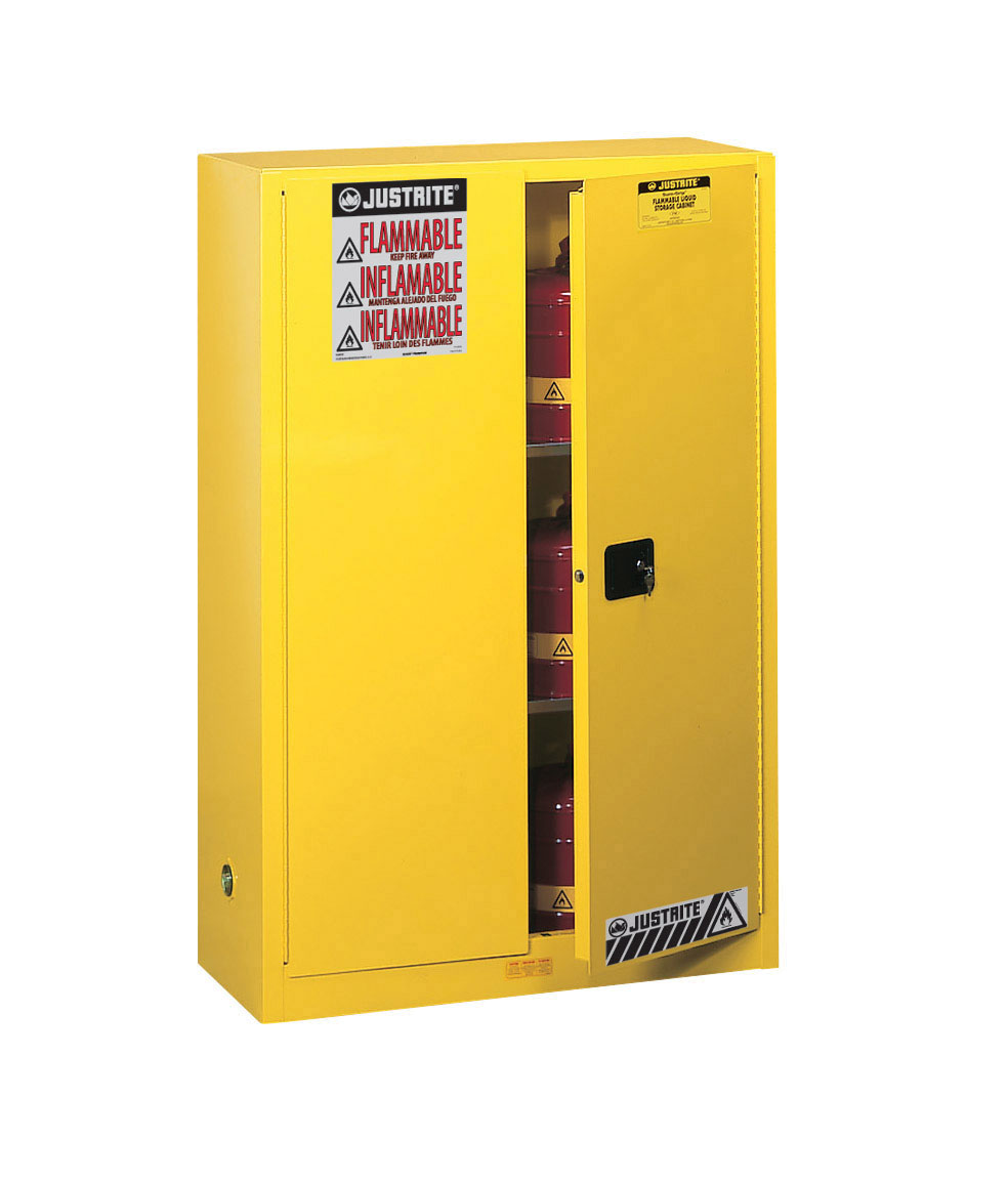 Justrite Sure-Grip Flammable Safety Cabinet/Manual Doors (45 gallons) from GME Supply