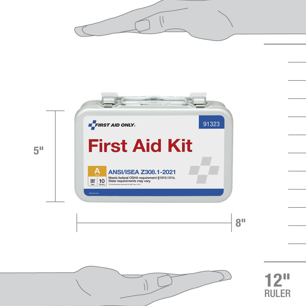 First Aid Only ANSI A 10 Person Metal ANSI 2021 Compliant First Aid Kit from GME Supply