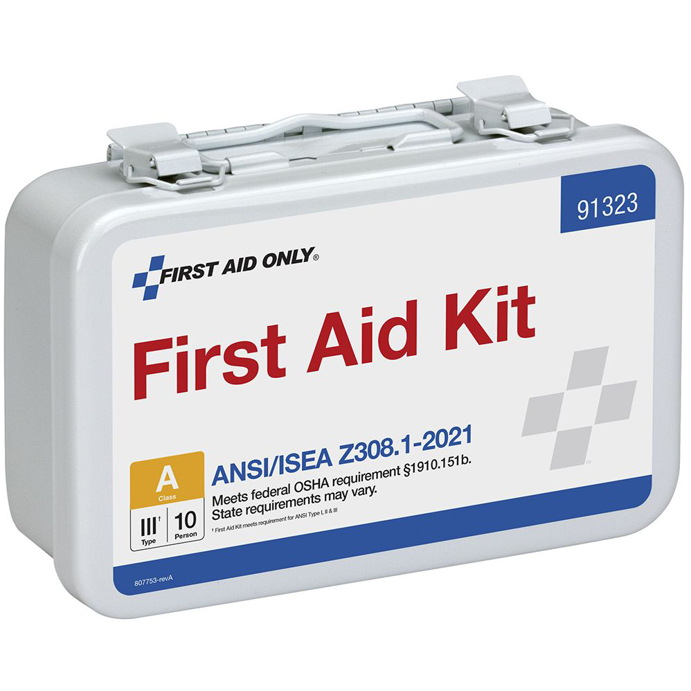 First Aid Only ANSI A 10 Person Metal ANSI 2021 Compliant First Aid Kit from GME Supply