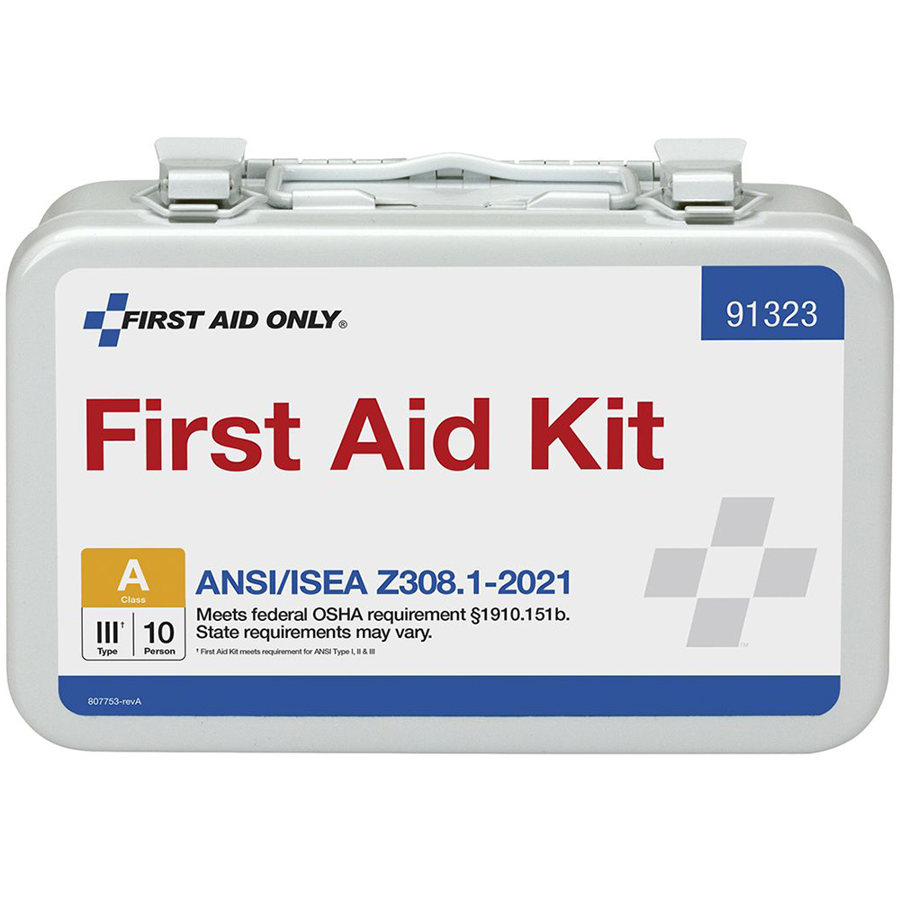 First Aid Only ANSI A 10 Person Metal ANSI 2021 Compliant First Aid Kit from GME Supply