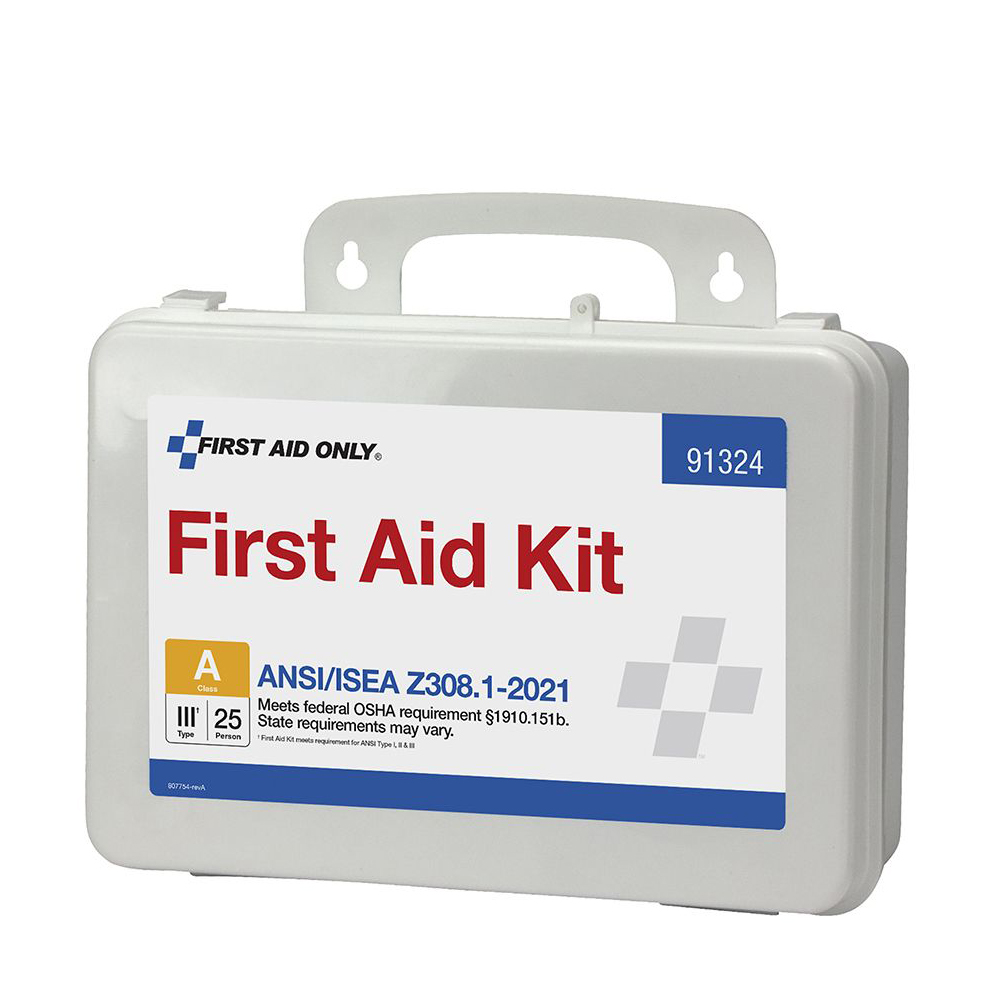 First Aid Only ANSI A 25 Person Plastic ANSI 2021 Compliant First Aid Kit from GME Supply