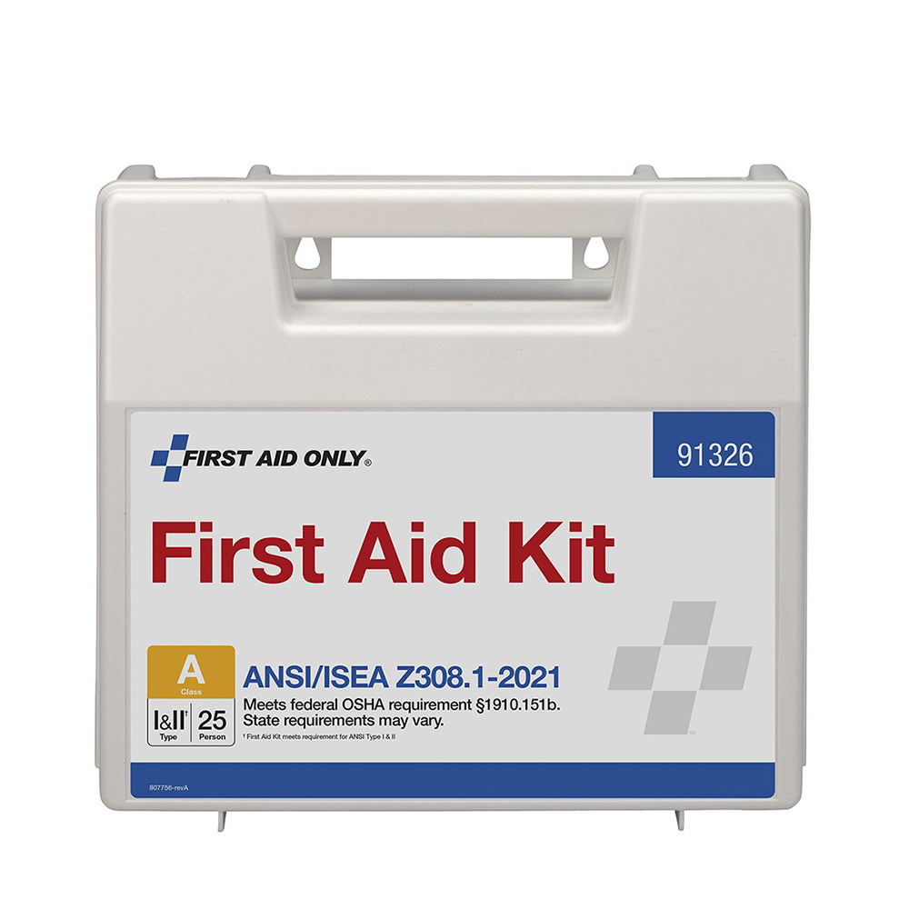 First Aid Only ANSI A 25 Person Plastic ANSI 2021 Compliant First Aid Kit With Dividers from GME Supply