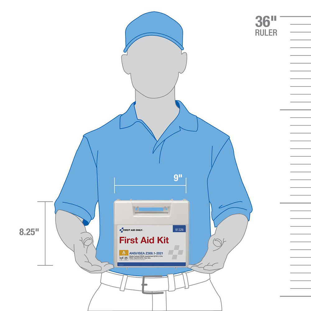 First Aid Only ANSI A 25 Person Plastic ANSI 2021 Compliant First Aid Kit With Dividers from GME Supply