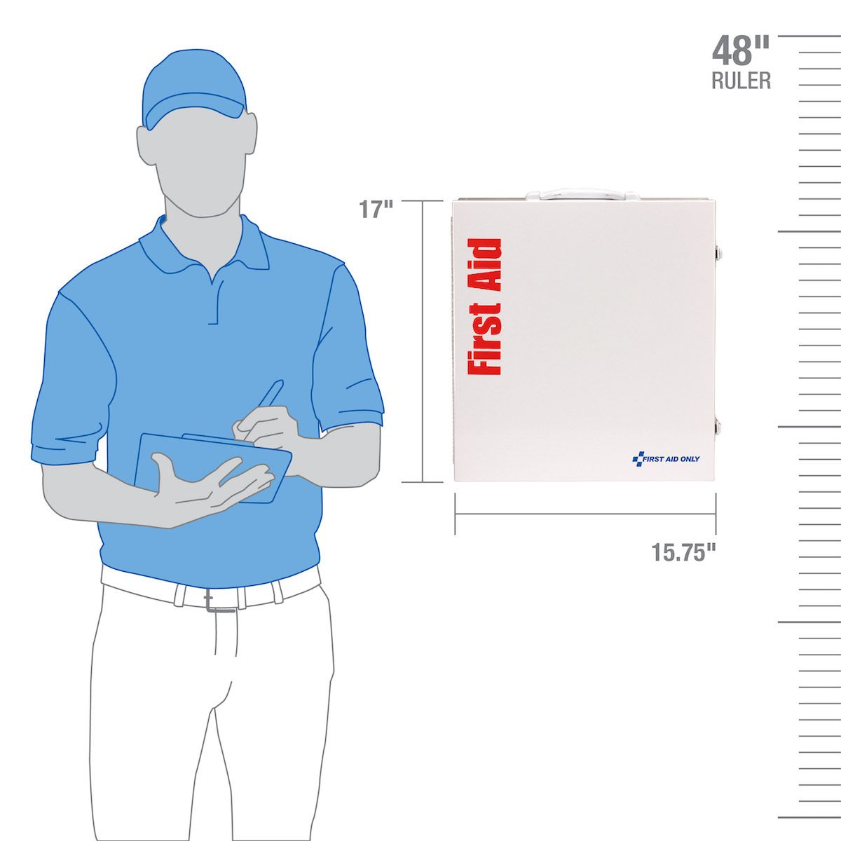 First Aid Only 100 Person ANSI B 3 Shelf First Aid Cabinet (ANSI 2021 Compliant) from GME Supply