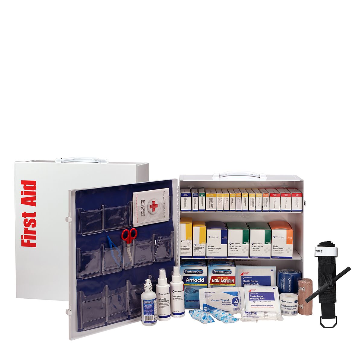 First Aid Only 100 Person ANSI B 3 Shelf First Aid Cabinet (ANSI 2021 Compliant) from GME Supply