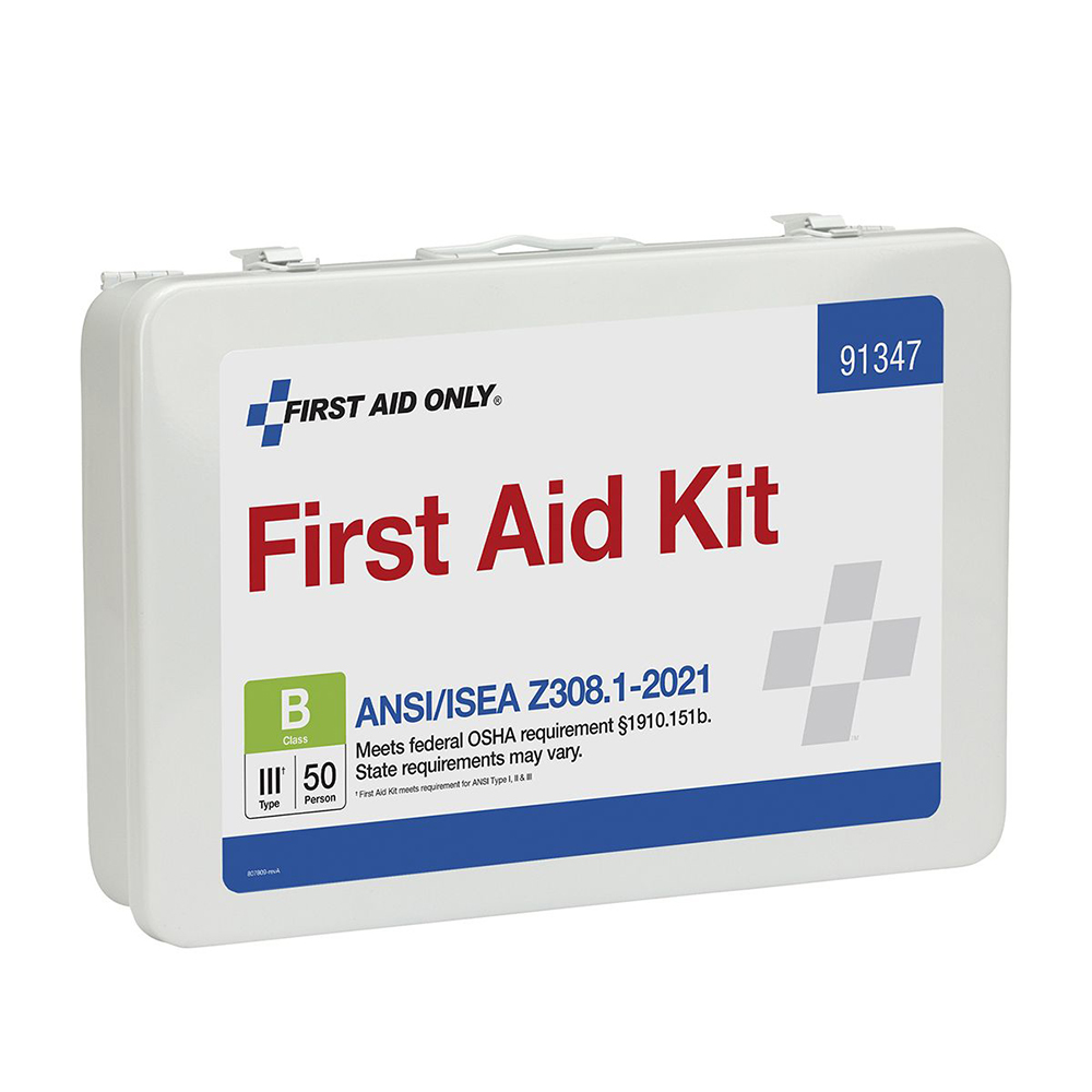 First Aid Only ANSI B 50 Person Metal ANSI 2021 Compliant First Aid Kit from GME Supply