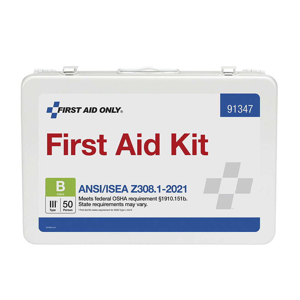 First Aid Only ANSI B 50 Person Metal ANSI 2021 Compliant First Aid Kit from GME Supply