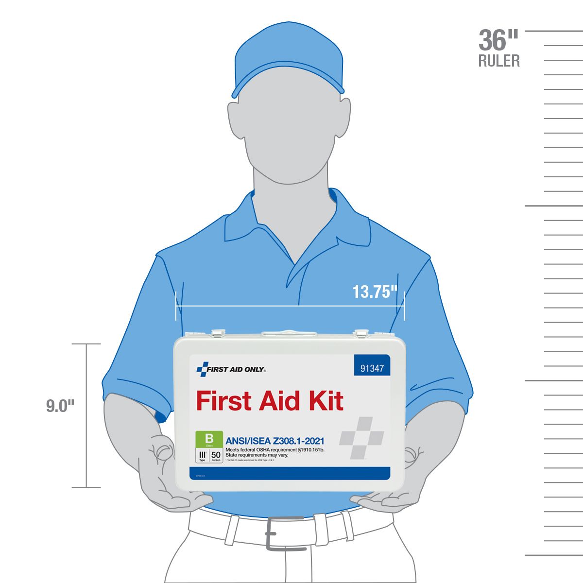 First Aid Only ANSI B 50 Person Metal ANSI 2021 Compliant First Aid Kit from GME Supply