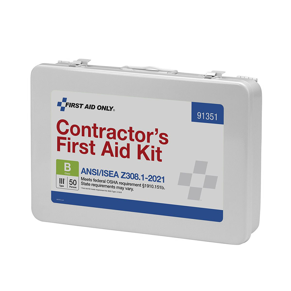 First Aid Only ANSI B 50 Person Contractor Metal ANSI 2021 Compliant First Aid Kit from GME Supply