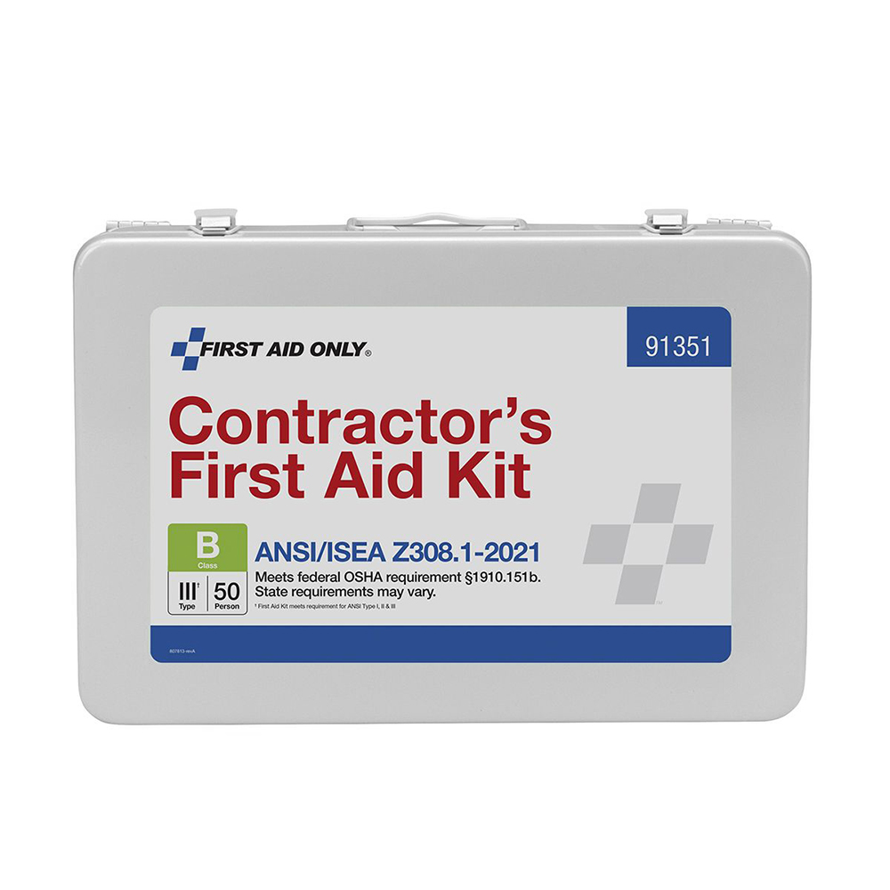 First Aid Only ANSI B 50 Person Contractor Metal ANSI 2021 Compliant First Aid Kit from GME Supply