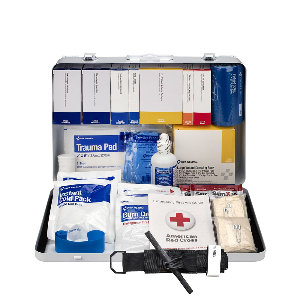 First Aid Only ANSI B 50 Person Contractor Metal ANSI 2021 Compliant First Aid Kit from GME Supply