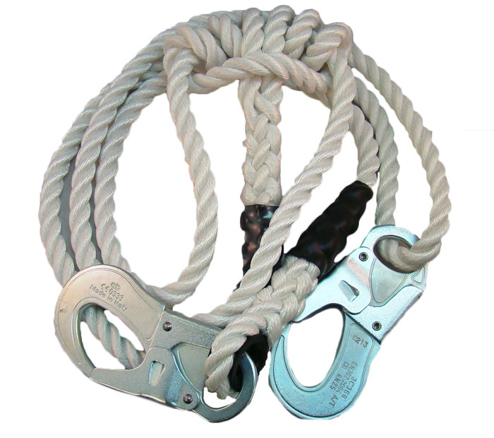 At-Height Safety Blue 3-Strand Adjustable Hand Spliced Positioning Lanyard from GME Supply