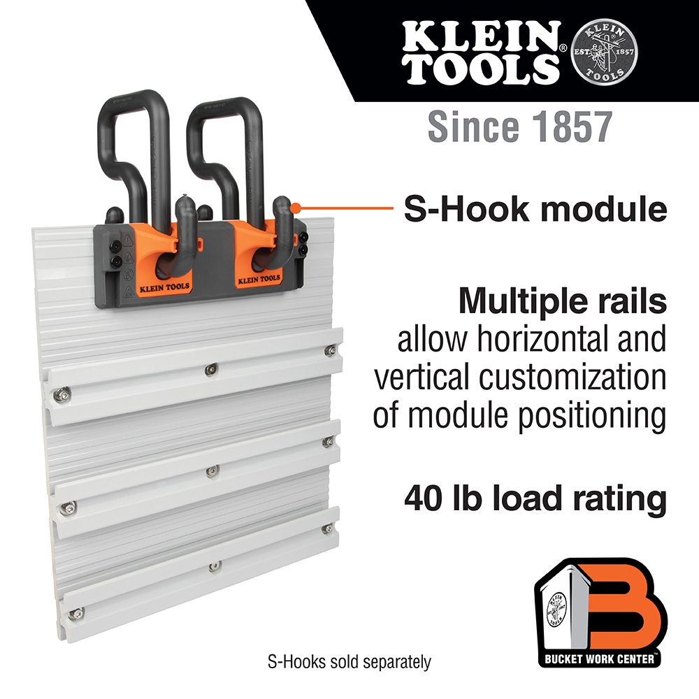 Klein Tools BC100S Wall Assembly S Hook Module for Klein Bucket Work Center from GME Supply