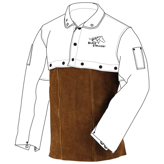 Black Stallion Split Cowhide Welding Bib from GME Supply