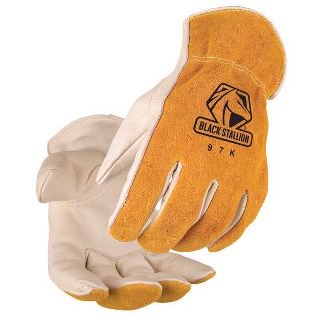 Black Stallion 97K Series Versatile Grain Cowhide Palm Drivers Gloves with Kevlar Stitching  from GME Supply