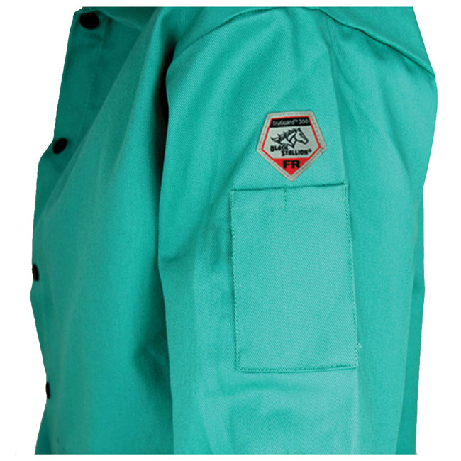 Black Stallion TruGuard 200 FR Green Cotton Welding Jacket from GME Supply