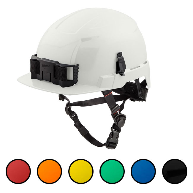 Milwaukee Type 2 Front Brim Safety Helmet with BOLT Accessory Clips from GME Supply