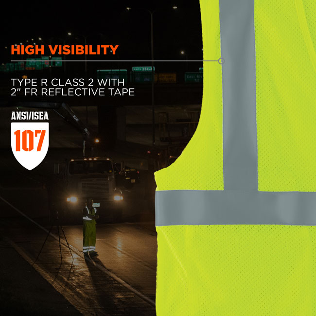 Ergodyne GloWear Hi-Vis FR Modacrylic Mesh Safety Class 2 Type R Vest from GME Supply