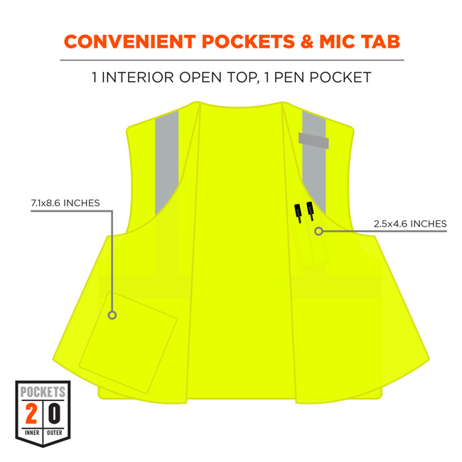 Ergodyne GloWear Hi-Vis FR Modacrylic Mesh Safety Class 2 Type R Vest from GME Supply