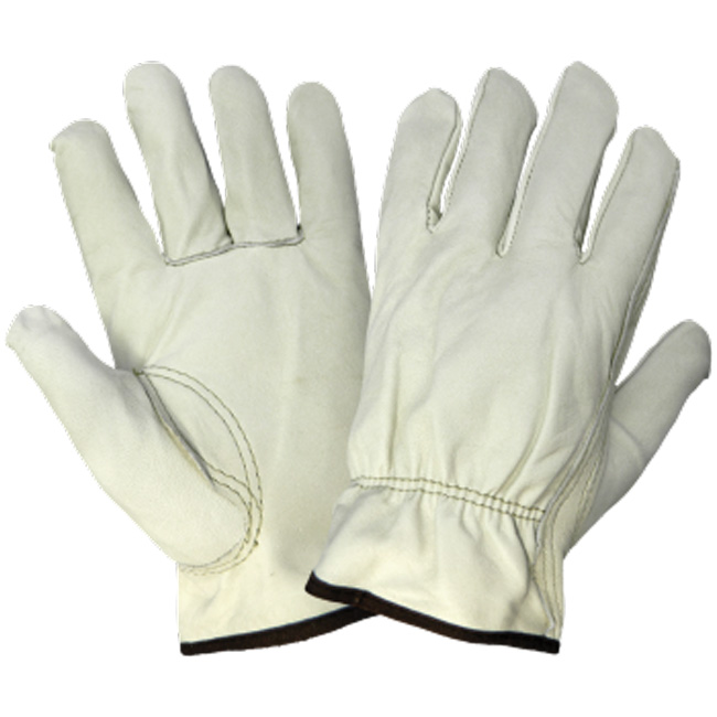 Global Glove Cow Grain Leather Drivers with Open Cuff and Keystone Thumb from GME Supply