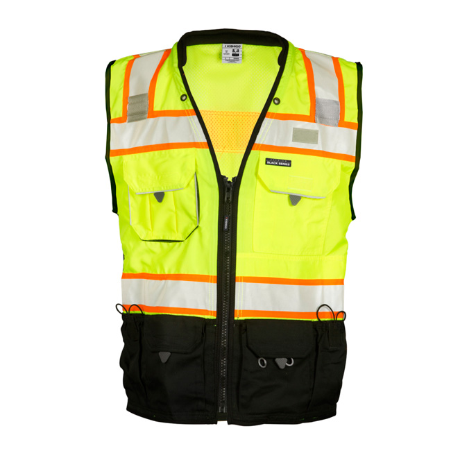 ML Kishigo Class 2 Lime Surveyors Premium Black Bottom Vest from GME Supply