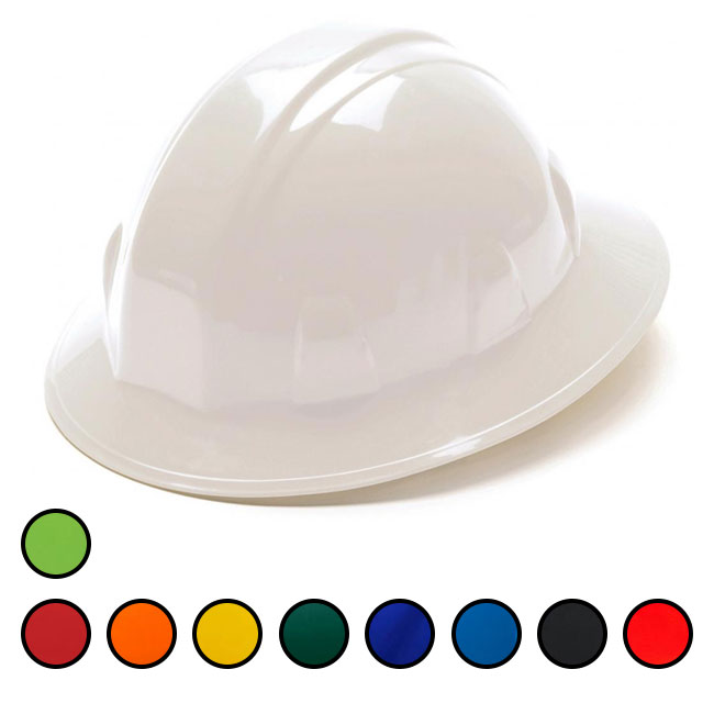 Pyramex SL Series Full Brim Hard Hat with 4 Point Ratchet Suspension from GME Supply