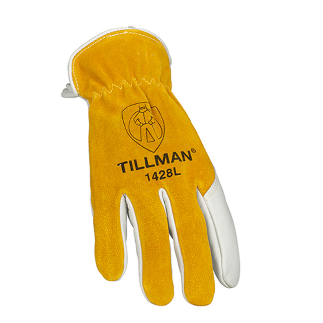 Tillman 1428 Top Grain/Split Cowhide Back with Seamless Forefinger Drivers Gloves from GME Supply