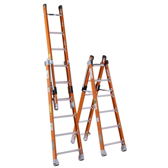 Werner Fiberglass Type 1AA Combination Ladder from GME Supply