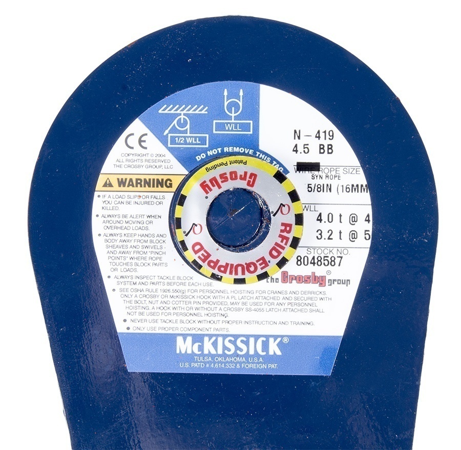 Crosby McKissick 4-1/2 Inch Block for 5/8 Inch Synthetic Rope from GME Supply