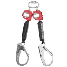 3M Protecta Twin-Leg Self-Retracting Lifeline with Carabiner 3100512, Web, Steel Rebar Hooks, 6ft from GME Supply