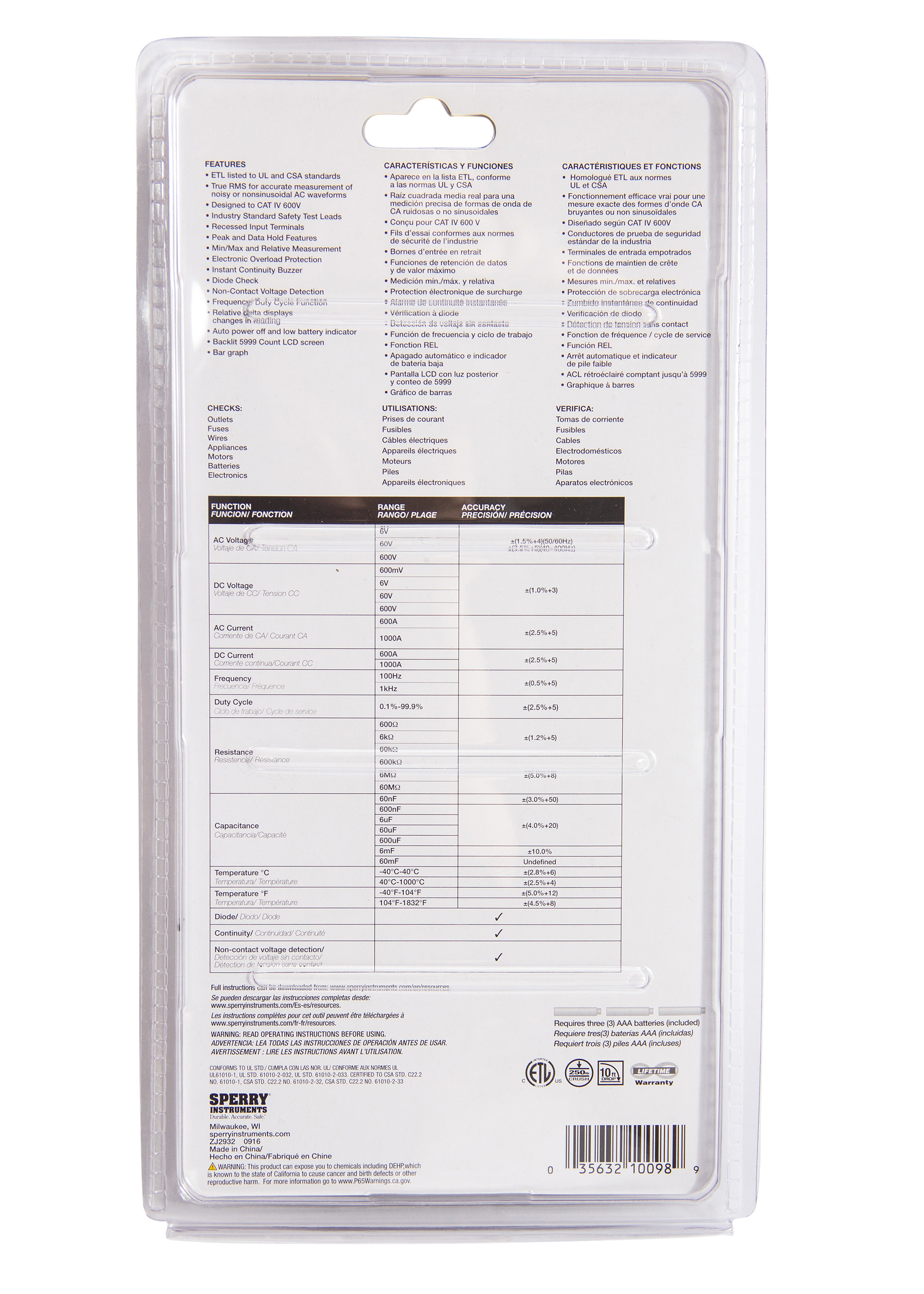 Sperry Instruments Digital Snap-Around Clamp Meter (True RMS) from GME Supply