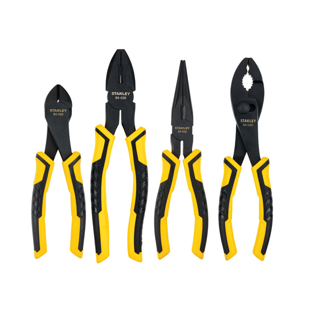 Stanley 4 Piece Bi-Material Pliers Set from GME Supply