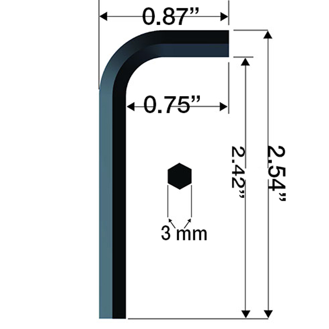 Eklind Short Series 3 MM Hex-L Key from GME Supply