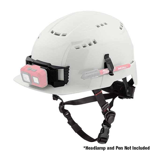 Milwaukee Type 2 Front Brim Vented Safety Helmet with BOLT Accessory Clips from GME Supply