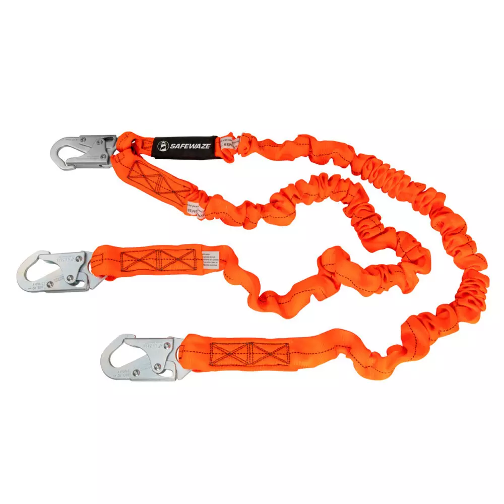 Safewaze VLINE 6 Foot Twin Leg Low-Profile Lanyard with Snap Hook from GME Supply