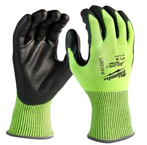 Milwaukee High-Visibility Cut Level 4 Polyurethane Dipped Gloves from GME Supply