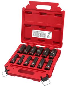 Milwaukee 12PC 1/2" Drive Deep 6 Point Socket Set 49-66-7011 from GME Supply