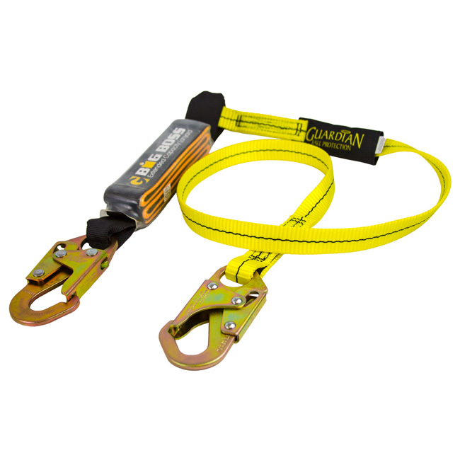 Guardian Big Boss Single Leg Extended Free Fall Lanyard with Steel Snap Hooks from GME Supply