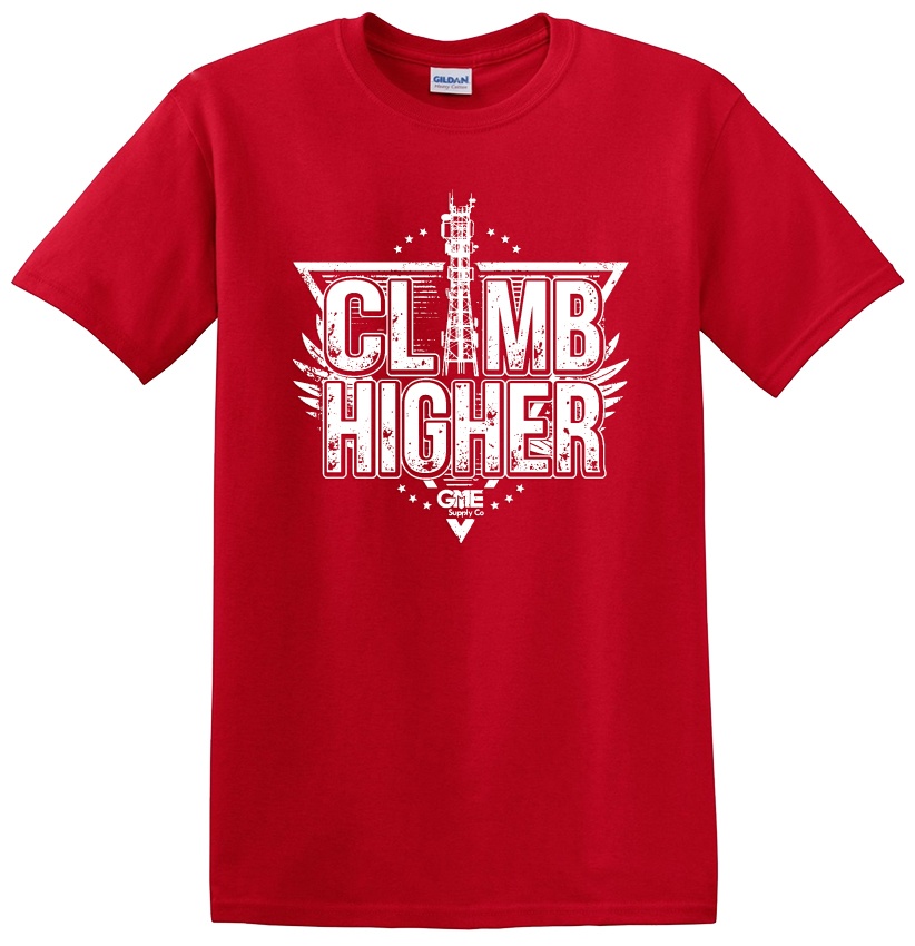 GME Supply "Climb Higher" Red Short Sleeve T-Shirt from GME Supply