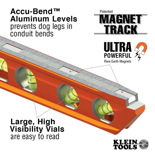 Klein Tools ACCU-BEND 4 Vial Level from GME Supply