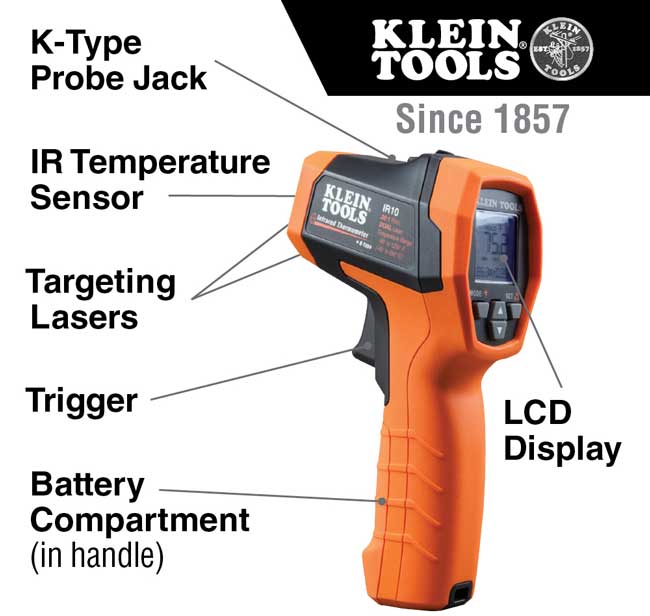 Klein Tools 20:1 Dual-Laser Infrared Thermometer from GME Supply